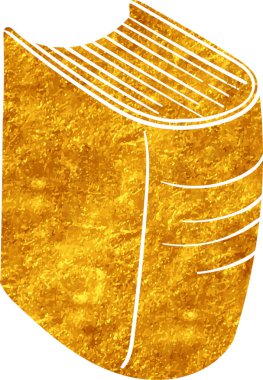 Altın renkli el çizimi kitap karalaması