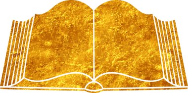 Altın renkli el çizimi kitap karalaması