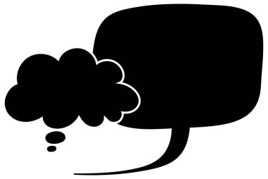 Siyah el çizimi sohbet baloncuğu el çizimi vektör çizimi