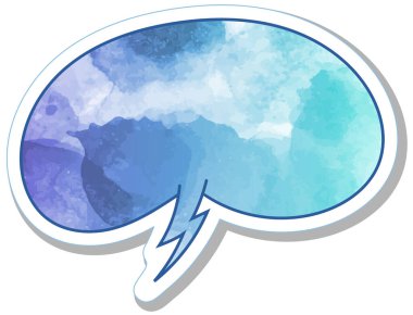 suluboya sohbet balonu etiketi