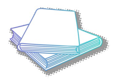 Yarım ton gölgeli kitap karalaması