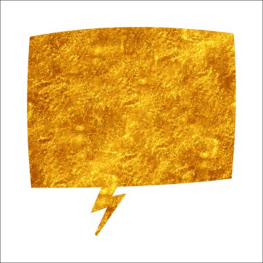 parıldayan altın folyo sohbet balonu