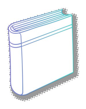 Yarım ton gölgeli kitap karalaması