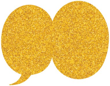 parıldayan altın folyo sohbet balonu