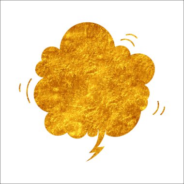 parıldayan altın folyo sohbet balonu