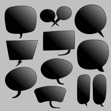 siyah yarım ton sohbet balonu 