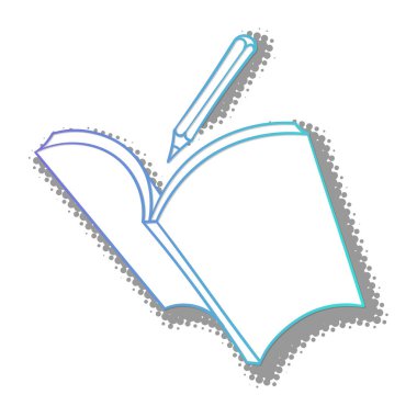 Yarım ton gölgeli kitap karalaması