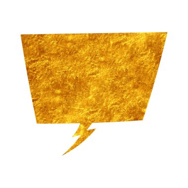 parıldayan altın folyo sohbet balonu