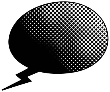 siyah yarım ton gradyan sohbet balonu