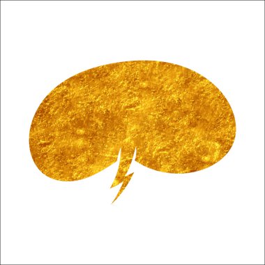 parıldayan altın folyo sohbet balonu