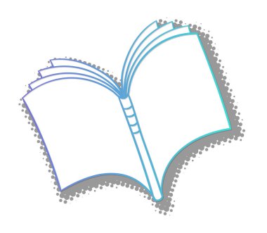 Yarım ton gölgeli kitap karalaması