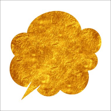 parıldayan altın folyo sohbet balonu