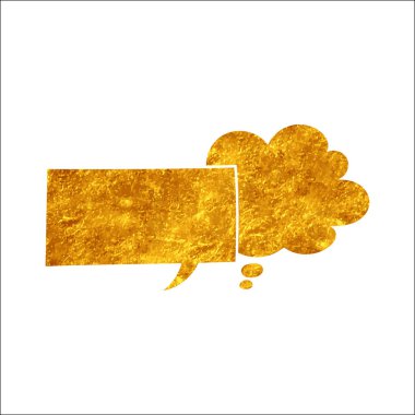 parıldayan altın folyo sohbet balonu