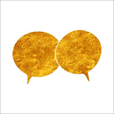 parıldayan altın folyo sohbet balonu