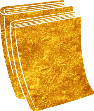 Altın renkli el çizimi kitap karalaması
