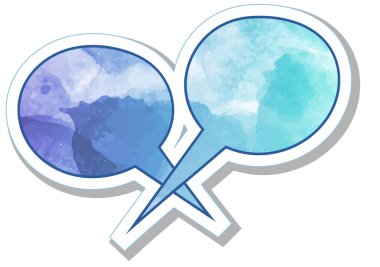 suluboya sohbet balonu etiketi