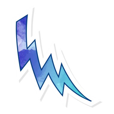 Yapıştırma biçiminde el çizimi gök gürültüsü karalaması