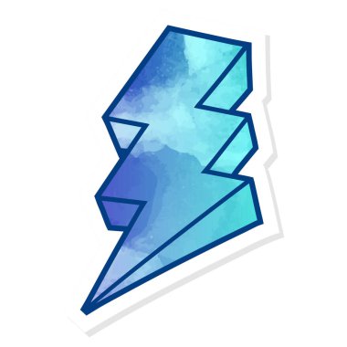 Yapıştırma biçiminde el çizimi gök gürültüsü karalaması