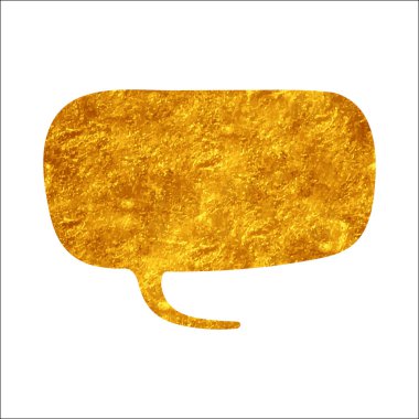 parıldayan altın folyo sohbet balonu