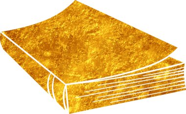 Altın renkli el çizimi kitap karalaması
