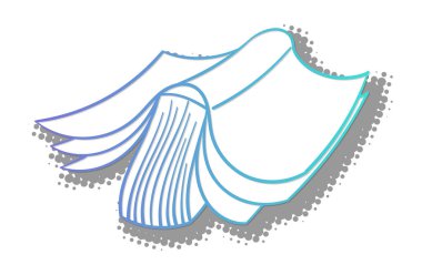 Yarım ton gölgeli kitap karalaması