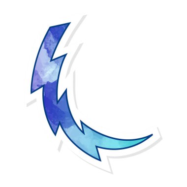 Yapıştırma biçiminde el çizimi gök gürültüsü karalaması