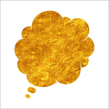 parıldayan altın folyo sohbet balonu