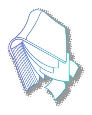 Yarım ton gölgeli kitap karalaması