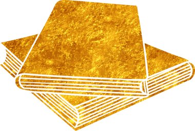 Altın renkli el çizimi kitap karalaması