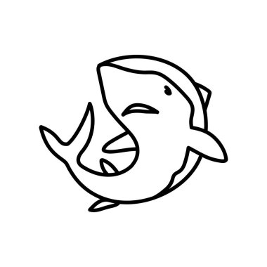 Köpekbalığı simgesi el çizimi vektör çizimi