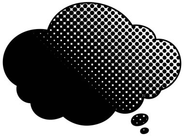 siyah yarım ton gradyan sohbet balonu