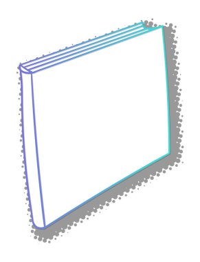 Yarım ton gölgeli kitap karalaması