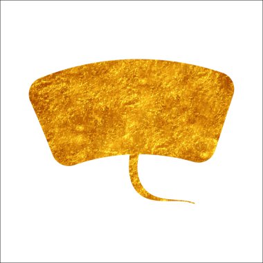 parıldayan altın folyo sohbet balonu