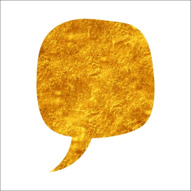 parıldayan altın folyo sohbet balonu