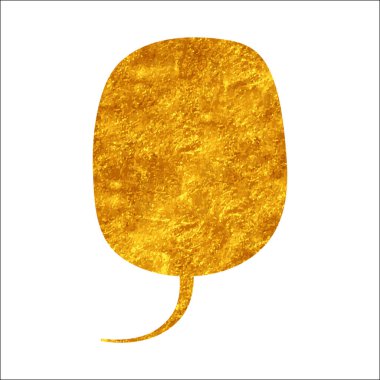 parıldayan altın folyo sohbet balonu