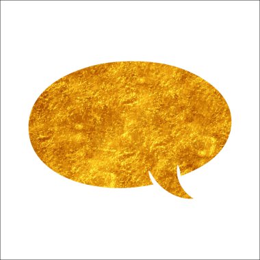 parıldayan altın folyo sohbet balonu