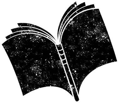 Kırsal grunge siyah beyaz kitap karalaması