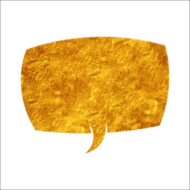 parıldayan altın folyo sohbet balonu