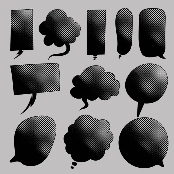 siyah yarım ton sohbet balonu seti