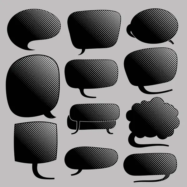 siyah yarım ton sohbet balonu seti