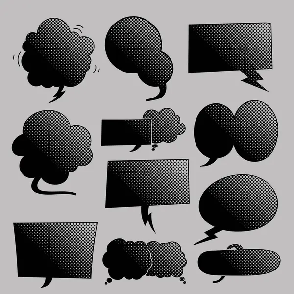 siyah yarım ton sohbet balonu seti