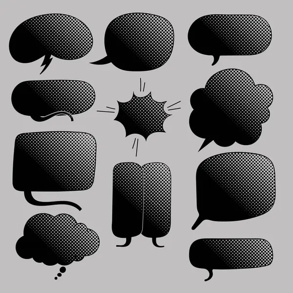 siyah yarım ton sohbet balonu seti