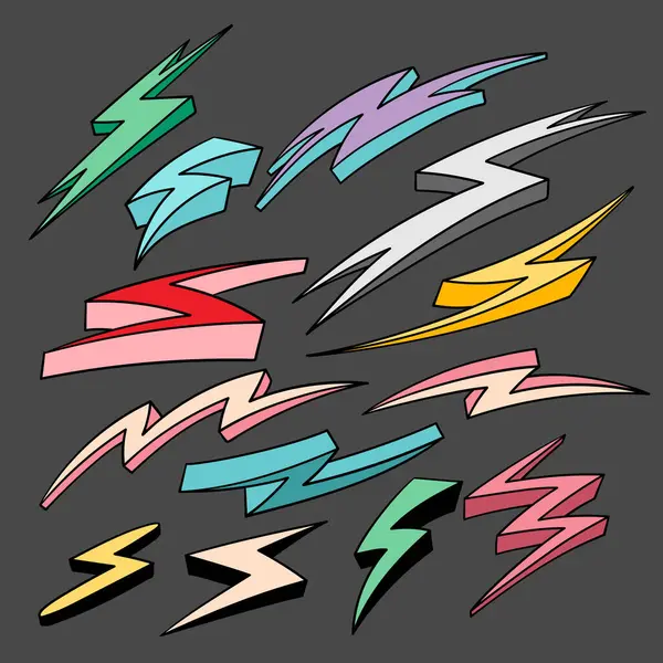 renk gök gürültüsü karalama seti