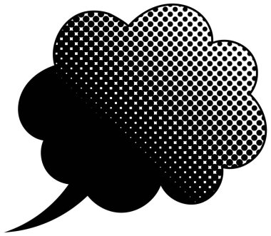 siyah yarım ton gradyan sohbet balonu 