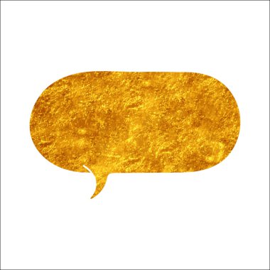 parıldayan altın folyo sohbet balonu