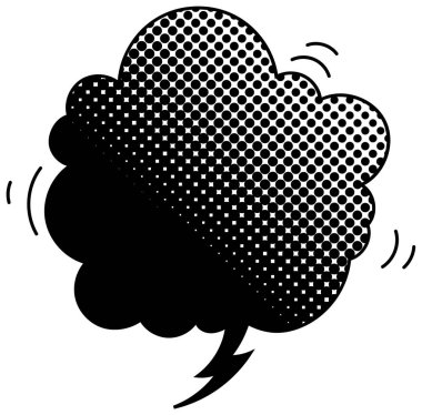 siyah yarım ton gradyan sohbet balonu 