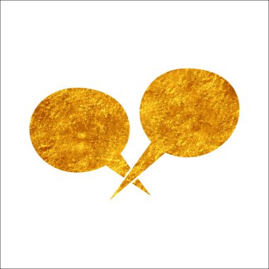 parıldayan altın folyo sohbet balonu