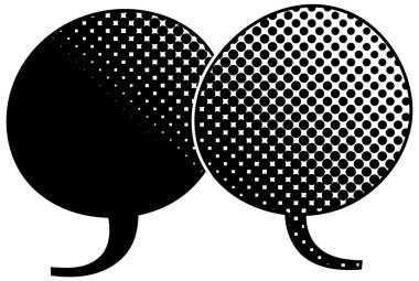 siyah yarım ton elle çizilmiş sohbet balonu