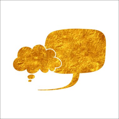 parıldayan altın folyo sohbet balonu