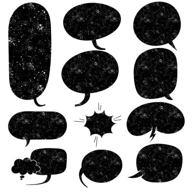 El çizimi grunge sohbet balonu karalama